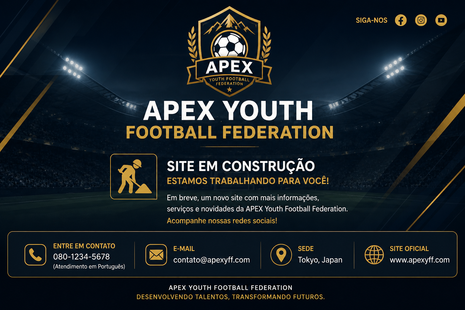 APEX Youth Football Federation - Site em construção